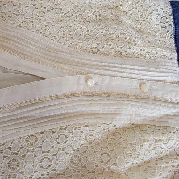 HD in Paris Dress, Cream Lace Bodice w/Chambrey Skirt, Size 2 - Picture 6 of 12